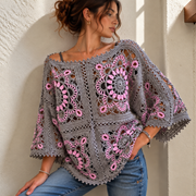 Granny Square Top | Relaxed Openwork Crochet Pattern PDF + Video