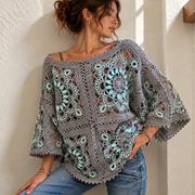 Granny Square Top | Relaxed Openwork Crochet Pattern PDF + Video