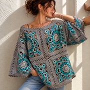 Granny Square Top | Relaxed Openwork Crochet Pattern PDF + Video