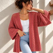 Lace Kimono Cardigan | Easy One-Piece Crochet Pattern | XS–3XL
