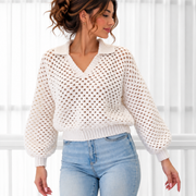 Polo Crochet Sweater | Easy Granny Stitch Pullover | XS–3XL