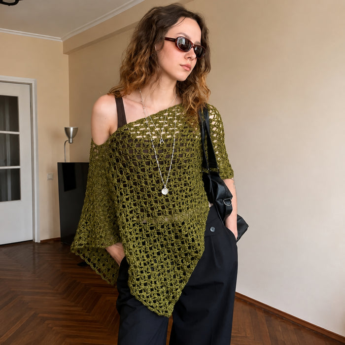 NOA Openwork Poncho | Boho Crochet Top Pattern