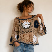 Dahlia Flower Top | Feminine Crochet Pattern | S–L