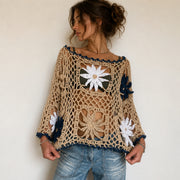 Dahlia Flower Top | Feminine Crochet Pattern | S–L