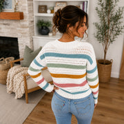 Striped Cardigan | Relaxed Button-Up Sweater PDF + Video | XS–5X