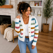 Striped Cardigan | Relaxed Button-Up Sweater PDF + Video | XS–5X