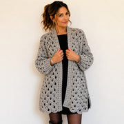 Lace Openwork Cardigan | Elegant Long Cardigan PDF + Video