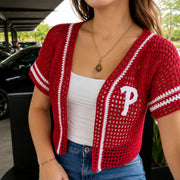 Sporty Striped Openwork Cardigan | XXS–XXXL