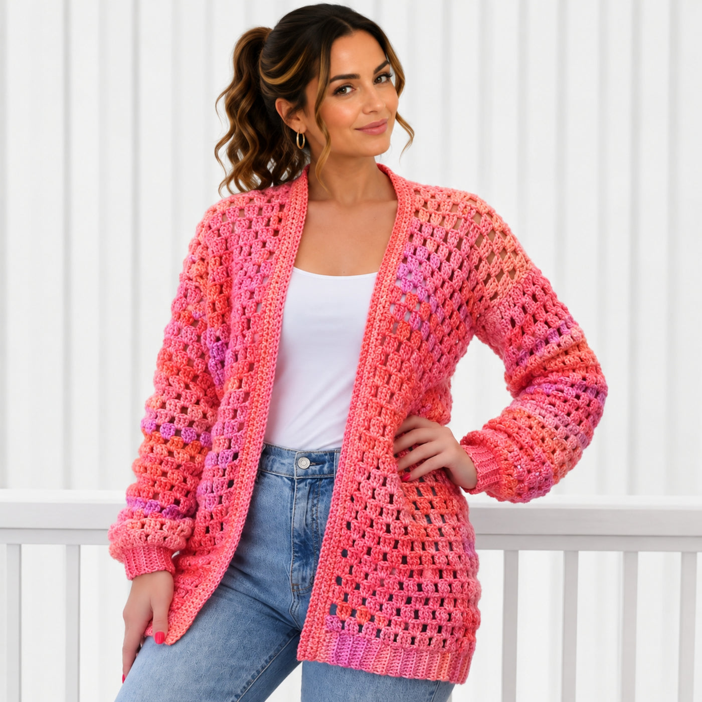 Easy Openwork Cardigan | Cropped & Long Sweater | XS–3XL