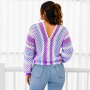 Granny Stitch V-Neck Sweater | Easy 2-Panel Pullover | XS–3XL